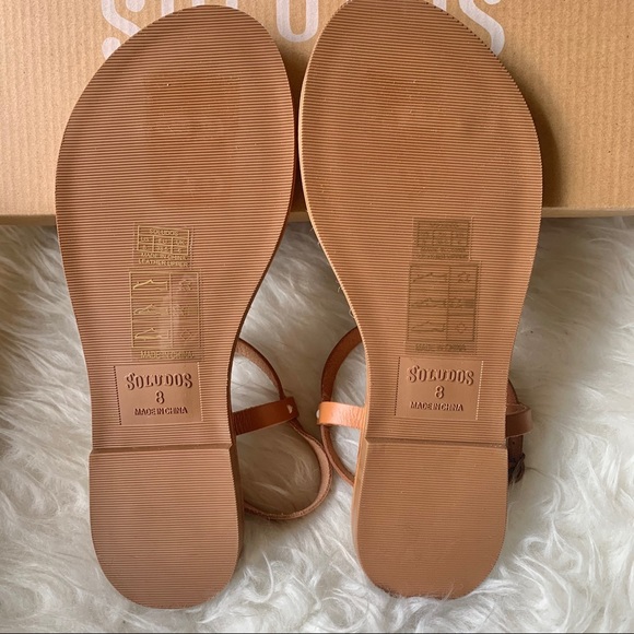 Soludos Classic Leather Thong Sandal Nude size 8